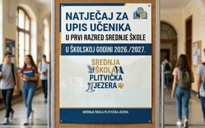 Upisi učenika u I. razred Srednje škole Plitvička jezera 2026./2027. godine