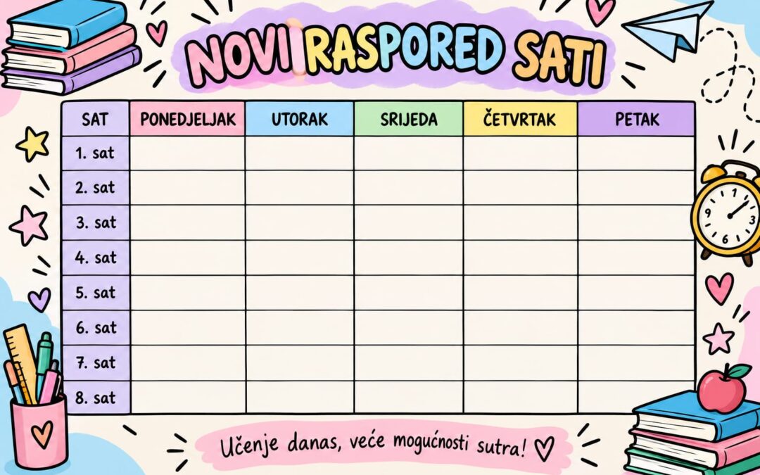 Raspored sati od 28.9.2026. do 30.10. 2026. godine